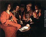 Georges De La Tour Famous Paintings - Adoration of the Shepherds